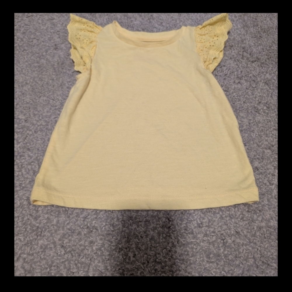 Cat & Jack Yellow Lace Sleeve Tee